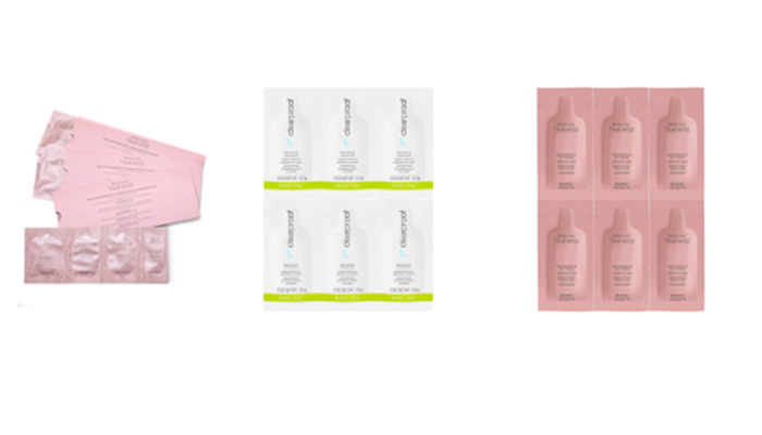 skincare product samples
